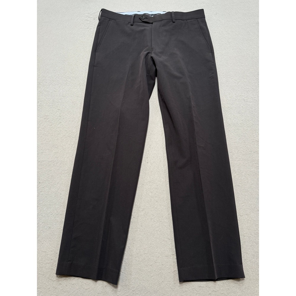 Tommy Hilfiger Dress Pants Men's 34x30 Black Pleated Straight Leg Trousers